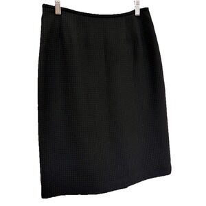 Black Straight Skirt Le suit 6P Lined Knee Length Geometric Dot Classic Career